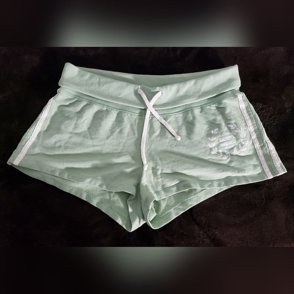 Mossimo Supply Co. Mint Green Cotton Shorts with Fold Over Drawstring Waistband